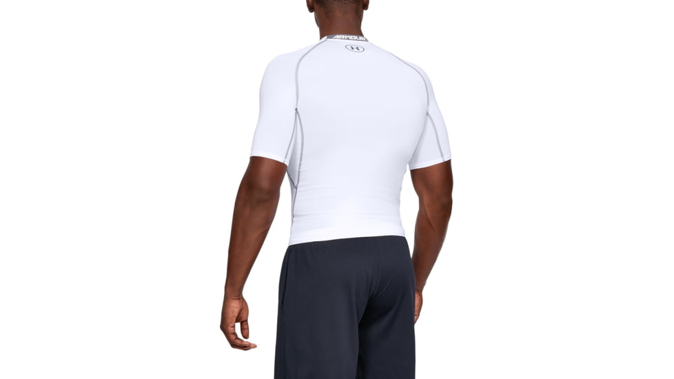Under Armour UA HeatGear Armour Short Sleeve Compression Shirt - Men's, 3XL, White, 12574681003X