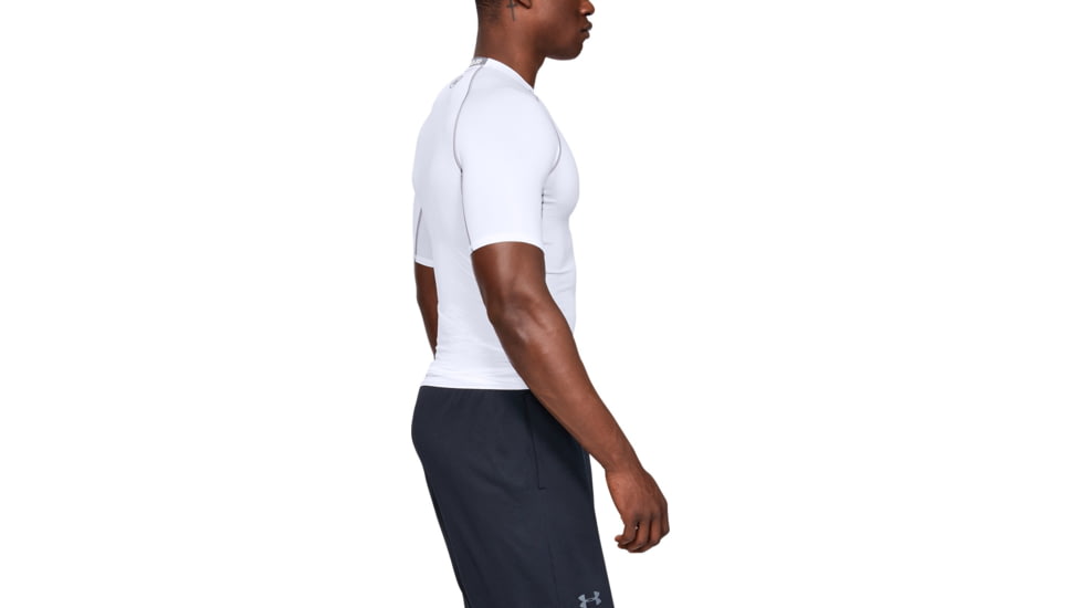 Under Armour UA HeatGear Armour Short Sleeve Compression Shirt - Men's, 3XL, White, 12574681003X