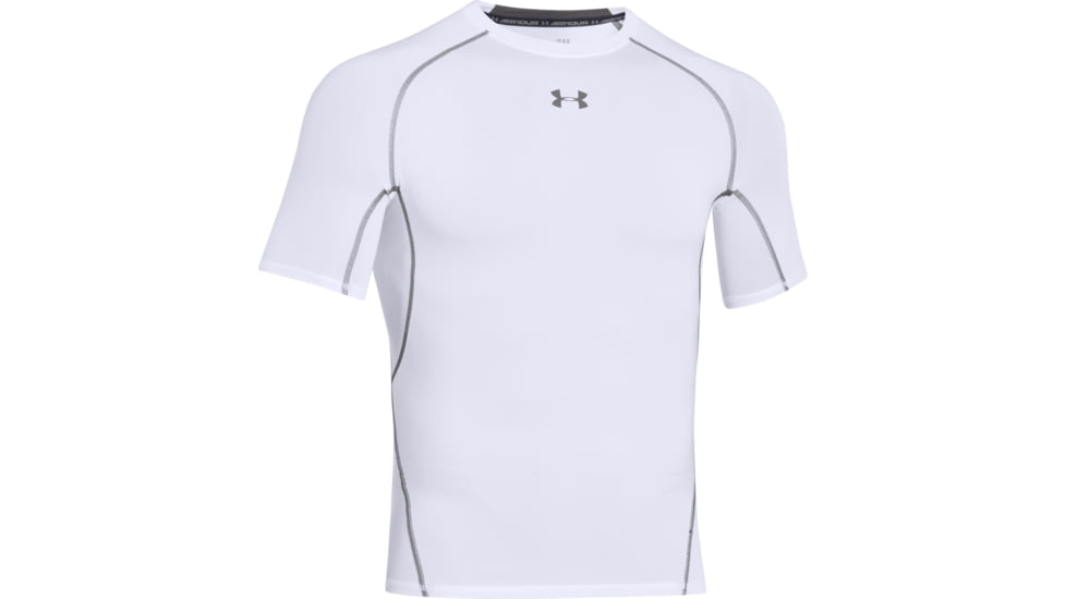 Under Armour UA HeatGear Armour Short Sleeve Compression Shirt - Men's, 3XL, White, 12574681003X