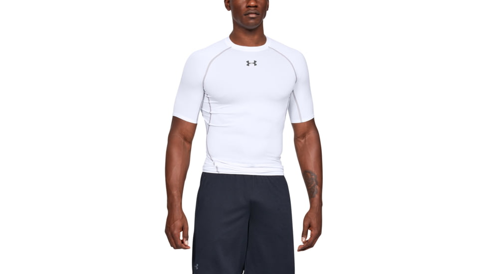 Under Armour UA HeatGear Armour Short Sleeve Compression Shirt - Men's, 3XL, White, 12574681003X