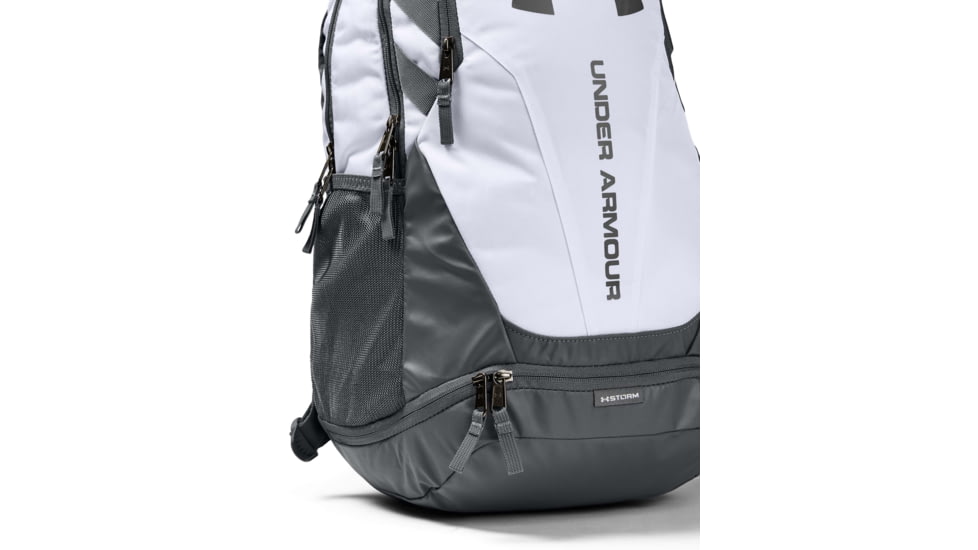 Under Armour UA Hustle 3.0L Backpack, White, One Size Fits All, 1294720100OSFA