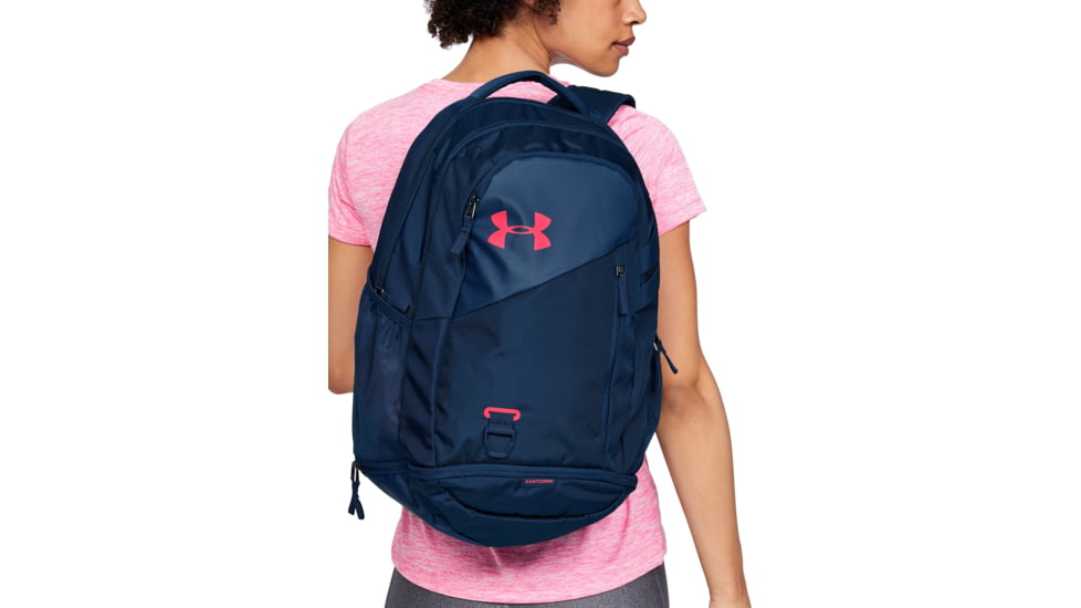 Under Armour UA Hustle 4.0 Backpack, Academy/Watermelon, One Size Fits All, 1342651410OSFA