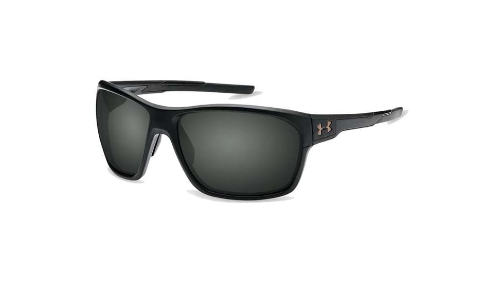 Under Armour UA No Limits Sunglasses, Gray Polarized Lens, Satin Black, One Size Fits Most, UA8630130-010108