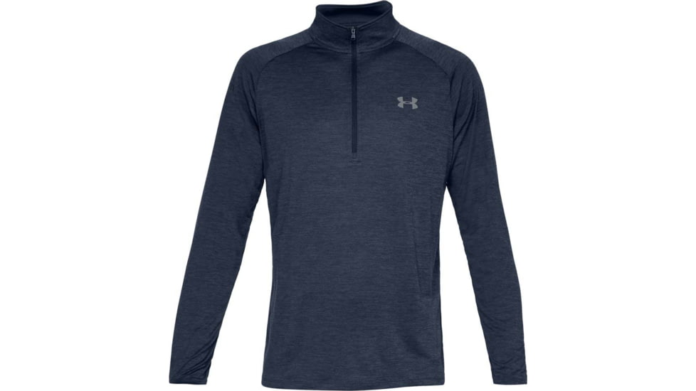 Under Armour UA Tech 1/2 Zip Long Sleeve Shirt - Mens, Academy/Steel, Small, 1328495409SM