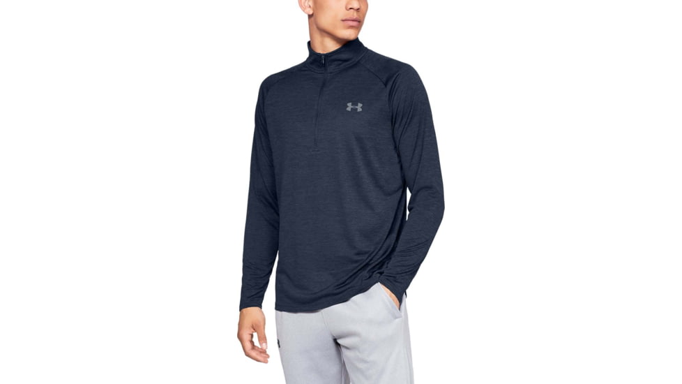 Under Armour UA Tech 1/2 Zip Long Sleeve Shirt - Mens, Academy/Steel, Small, 1328495409SM