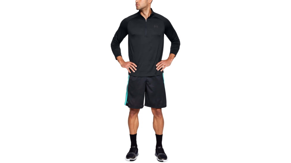 Under Armour UA Tech 1/2 Zip Long Sleeve Shirt - Mens, Black, Small, 1328495001SM