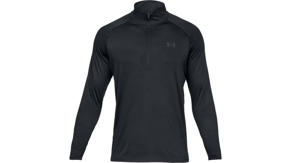 Under Armour UA Tech 1/2 Zip Long Sleeve Shirt - Mens, Black, Small, 1328495001SM
