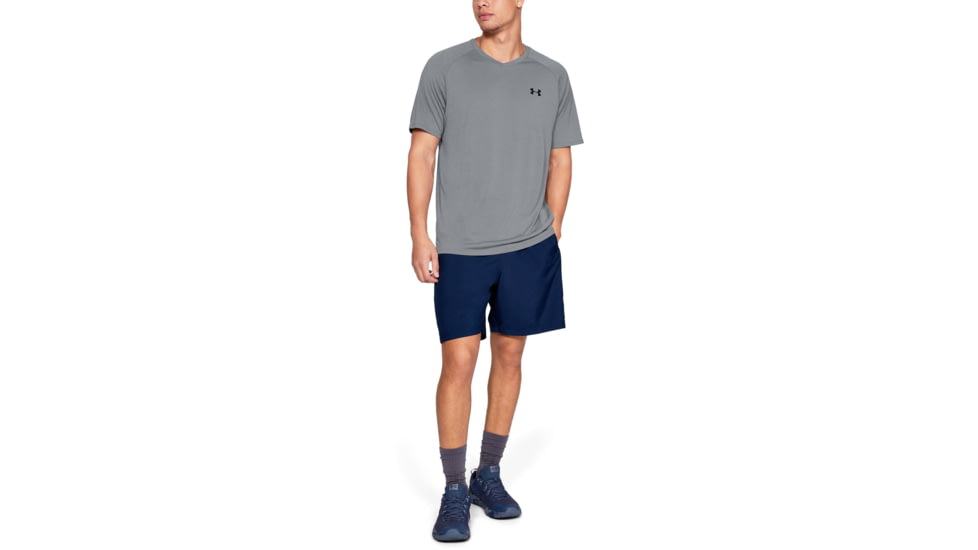 Under Armour UA Tech 2.0 V-Neck T-Shirt - Mens, Steel, X-Large, 1328190035XL