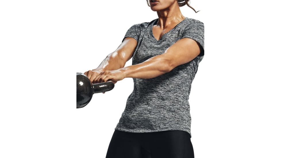 Under Armour UA Tech Twist V-Neck T-Shirt - Womens, Black, 2X-Large, 12585680012XL