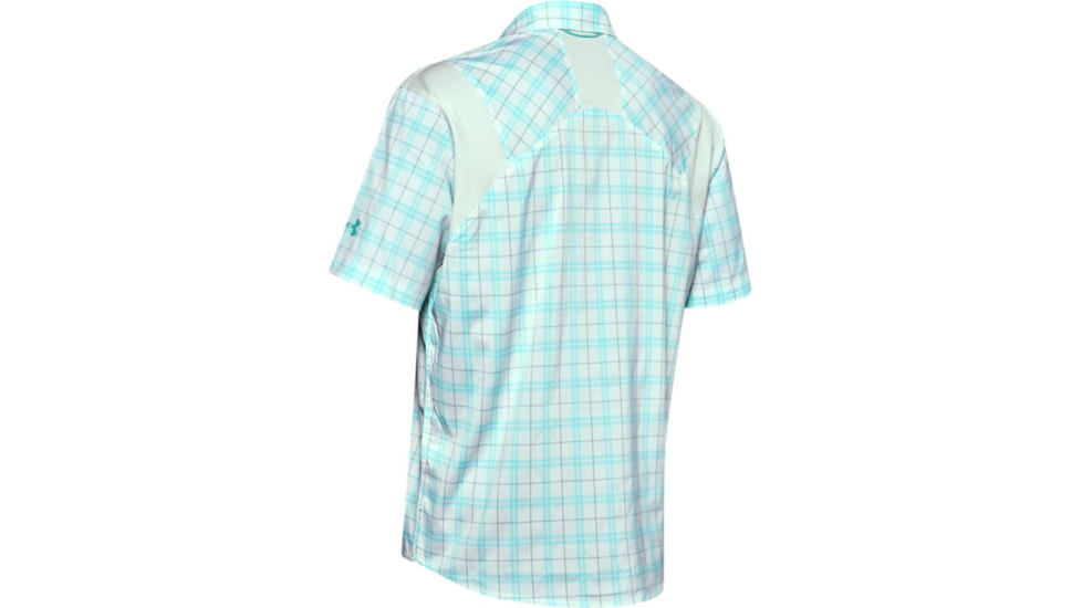 Under Armour UA Tide Chaser 2.0 Plaid Short Sleeve Shirt - Mens, Extra Large, White/Blue, 1353334101XL