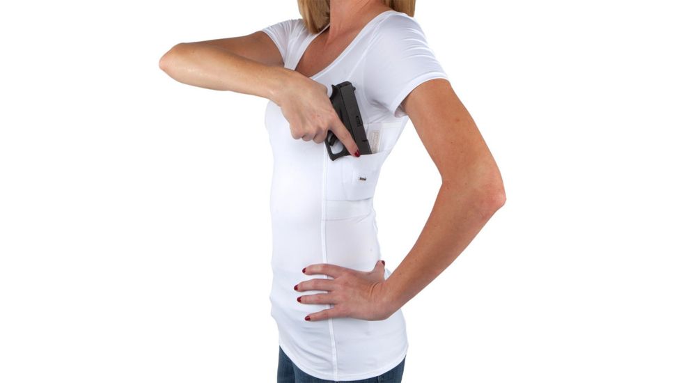 UnderTech Undercover UTUC Womens Concealment Scoop Neck Shirt, White, X-Small 4012-WHI-XS