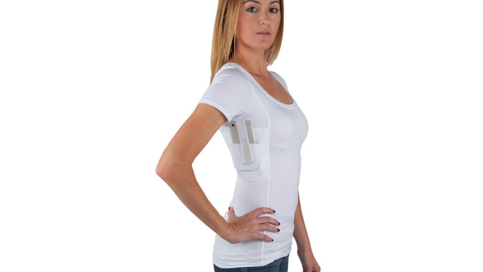 UnderTech Undercover UTUC Womens Concealment Scoop Neck Shirt, White, X-Small 4012-WHI-XS