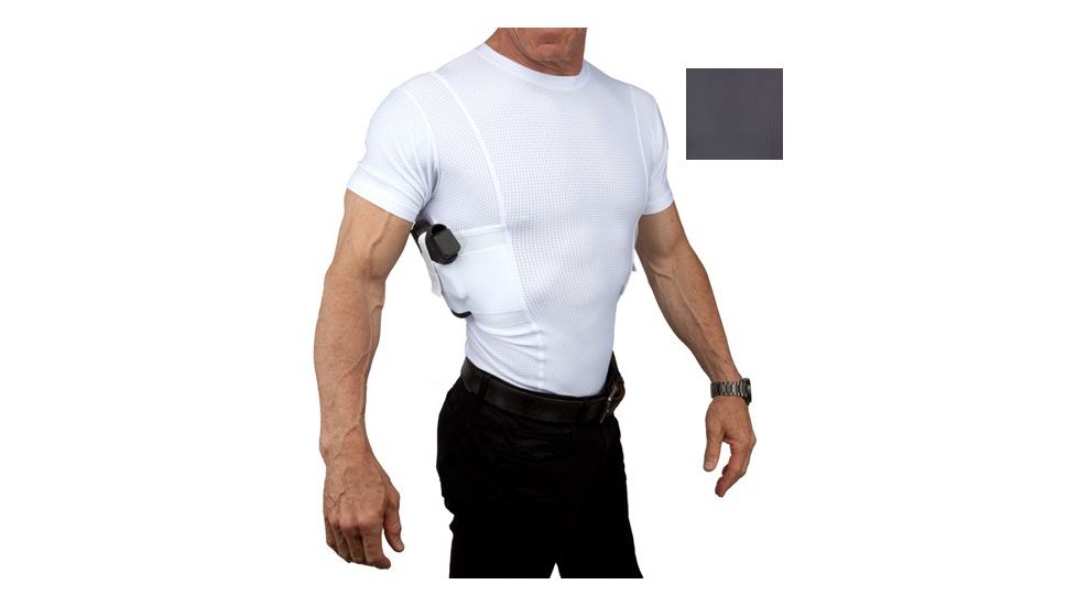UnderTech Undercover Mens Concealment Holster Crew Neck Coolux Shirt,Grey,XL T1018GR-XL