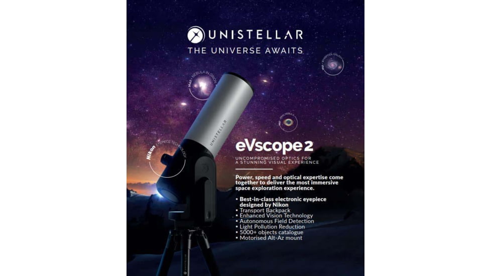 Unistellar eVscope 2 Smart Digital Reflector Telescope, Silver, EVSCOPE2