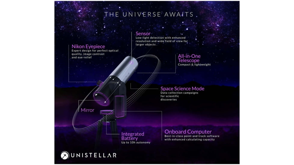 Unistellar eVscope 2 Smart Digital Reflector Telescope, Silver, EVSCOPE2