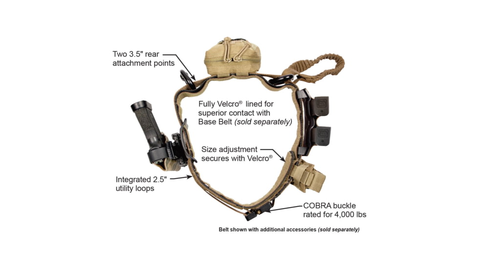 United States Tactical Operator Belt w/D-Ring, Coyote, Extra Large, UST-BLT00202DXL