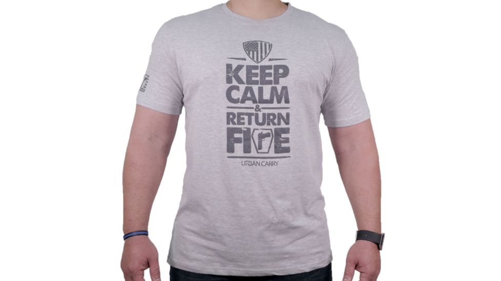 Urban Carry Keep Calm T-Shirt, Gray, Small UC-Sht049