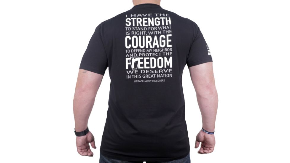 Urban Carry Strength Courage Freedom T-Shirt, Black, Small UC-Sht037