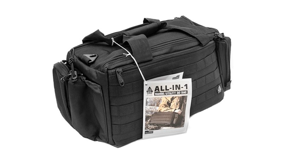 UTG Pro All-in-1 Range/Utility Go Range Bag, Black, 21 in X 9 in X 8 in PVC-P365B