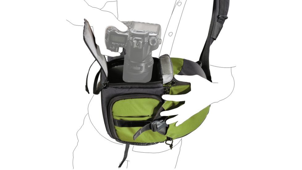 Vanguard BIIN 37 Green Camera Bag - Open View