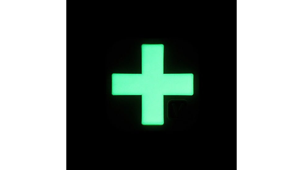Vanquest Gear 1.5 in x1.5 in Medical Cross Glow In The Dark Patch, Coyote Tan, 9ZMDCR-150-CT-GITD