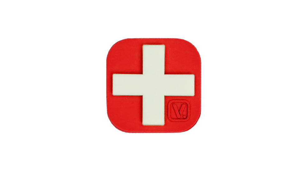 Vanquest Gear 1.5 in x1.5 in Medical Cross Glow In The Dark Patch, Red, 9ZMDCR-150-RD-GITD