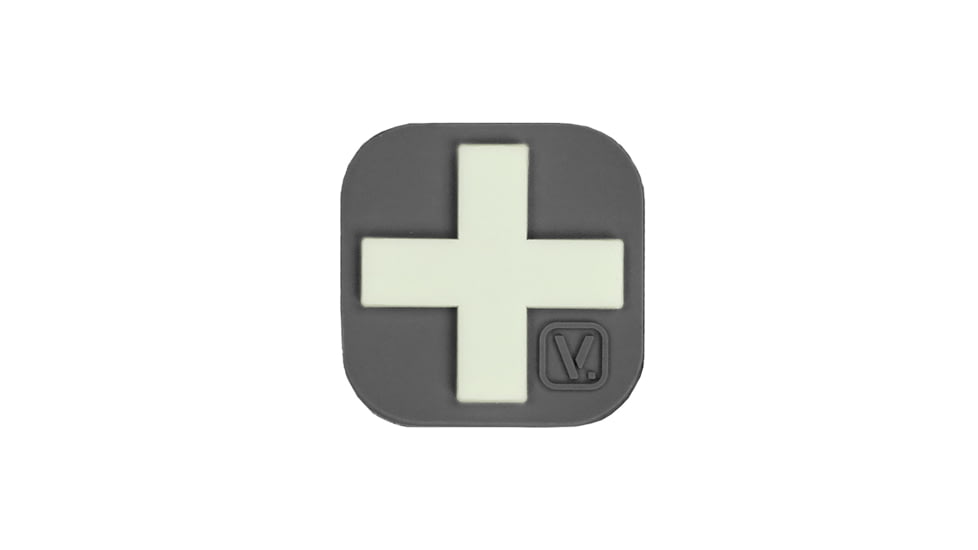 Vanquest Gear 1.5 in x1.5 in Medical Cross Glow In The Dark Patch, Wolf Gray, 9ZMDCR-150-WG-GITD