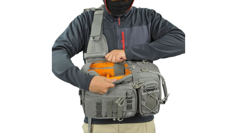 Vanquest Gear JAVELIN 2.0 VSlinger Right-Shoulder-Carry Slingpack, Wolf Gray, Large 760288WG