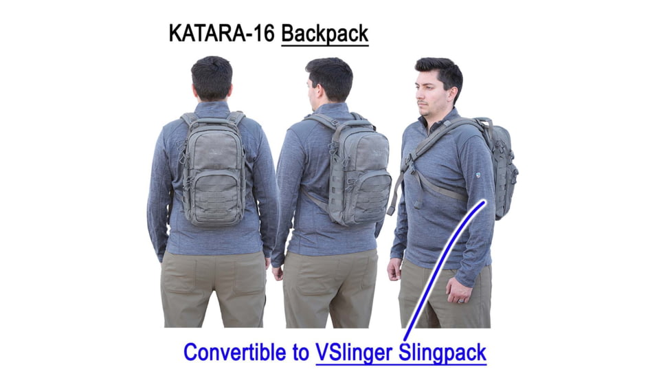 Vanquest Gear Katara 16 Urban Backpack, Wolf Gray, Medium, 774116WG