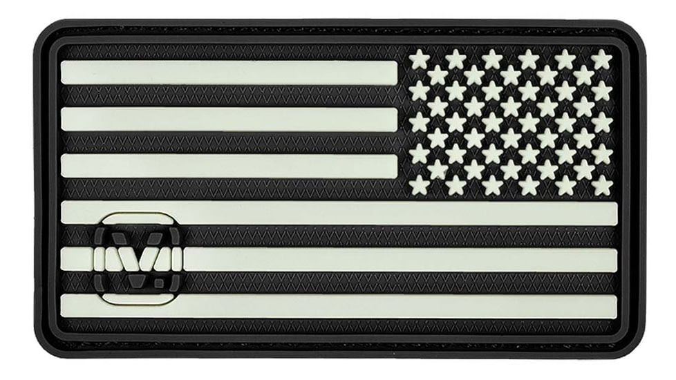 Vanquest Gear US Flag Reversed / Right-Star - Glow In The Dark Patch, Black, 9ZUSFGR-275-BK-GITD