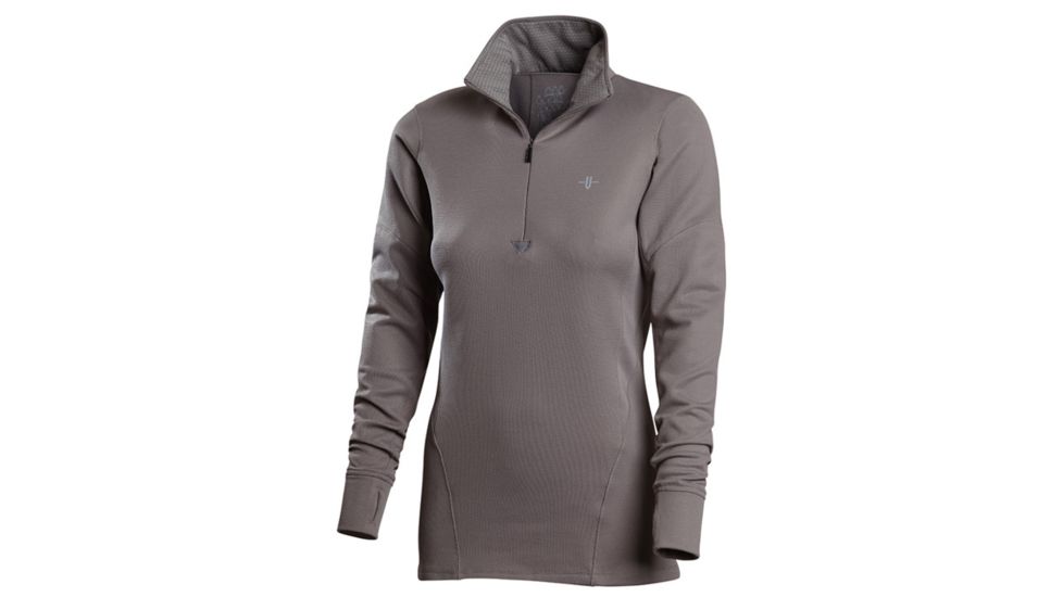 Vargo Womens Ls Zip Ingot Grey Sm TF-8B-11