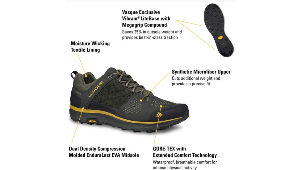 Vasque Breeze LT Low GTX - Mens, Beluga/Olive, Medium, 9, 07358M 090