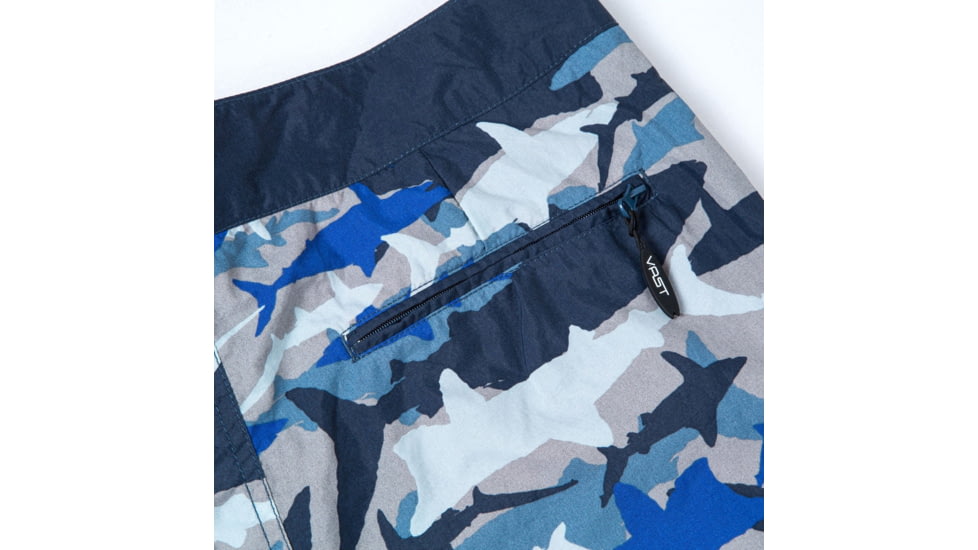 Vast Shark Camo Print Men's Boardshort, Navy, B631-123