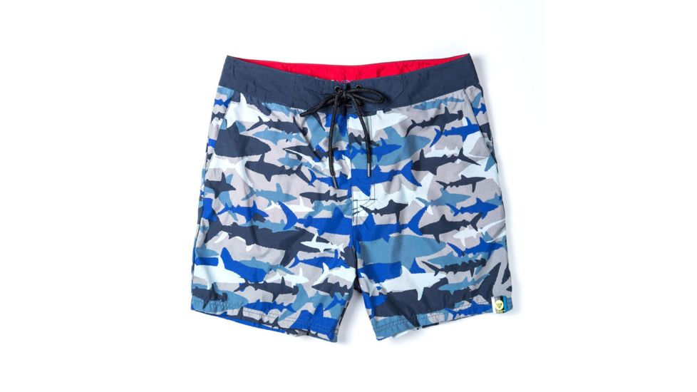 Vast Shark Camo Print Men's Boardshort, Navy, B631-123