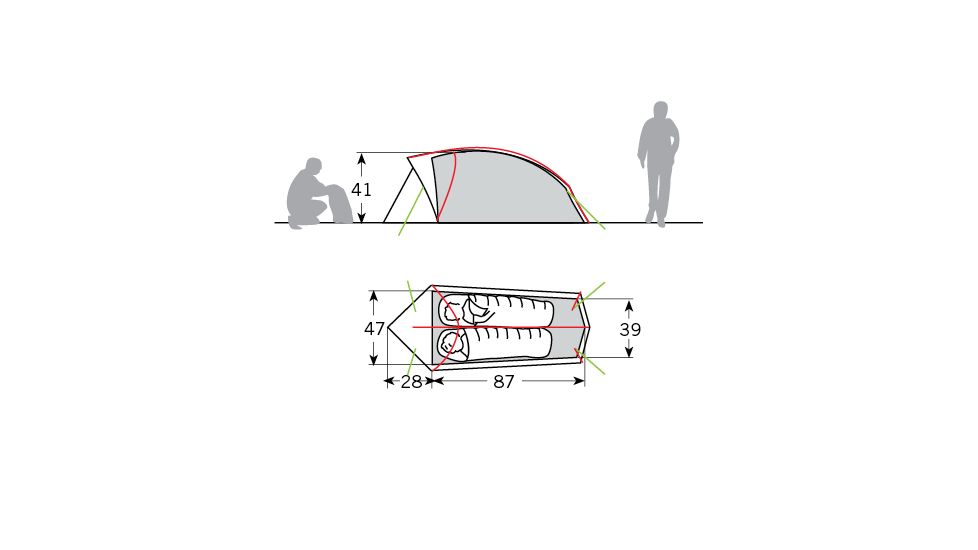 Vaude Hogan Ultralight 2 Pers Tent, Orange 723050