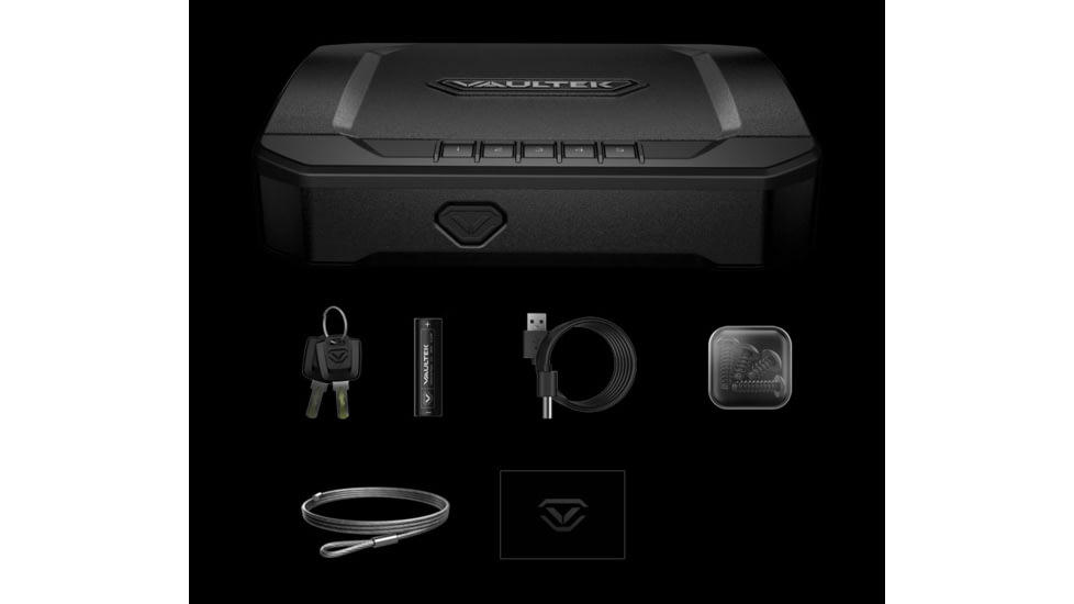 Vaultek Safe VT10 Sub-Compact Rugged Bluetooth Smart Safe, Black, VT10-BK