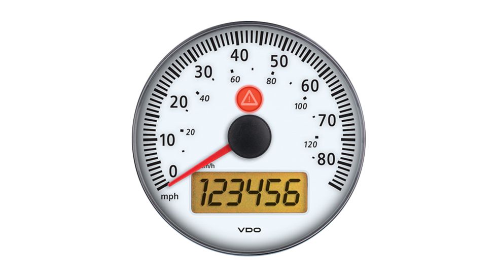 VDO Viewline 3-3/8" 85mm 85 MPH/140 KMH Electronic Speedometer 12/24V w/o Bezel - Ivory 79909