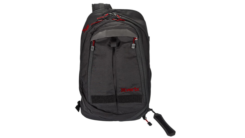 Vertx EDC Commuter Sling Slim Line Single Sling Pack, Black w/Red Trim VTX5010BKR