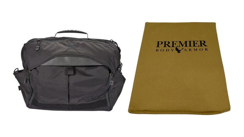 Vertx EDC Courier Messenger Bag in Black with Premier Body Armor Ballistic Panel