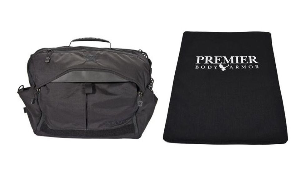 Vertx EDC Courier Messenger Bag in Black with Premier Body Armor Ballistic Panel