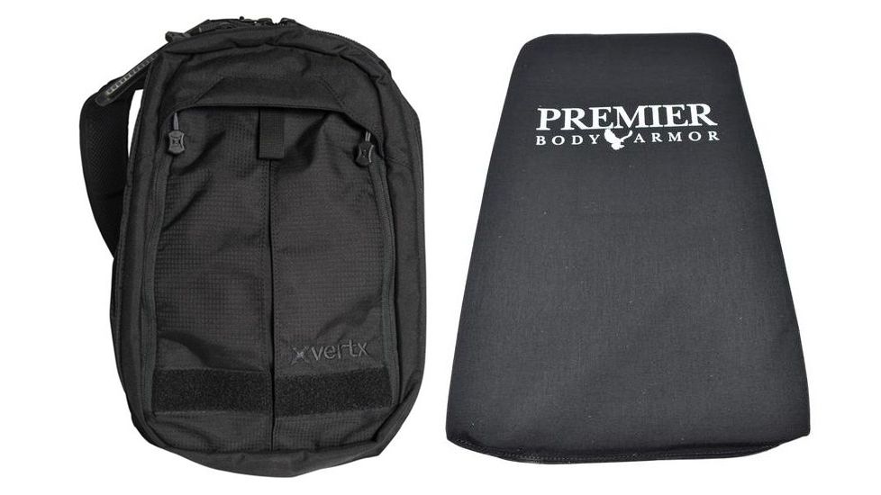 Vertx EDC Transit Sling Backpack in Black with Premier Body Armor Ballistic Panel