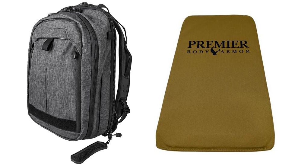 Vertx EDC Transit Sling Backpack in Heather Black with Premier Body Armor Ballistic Panel