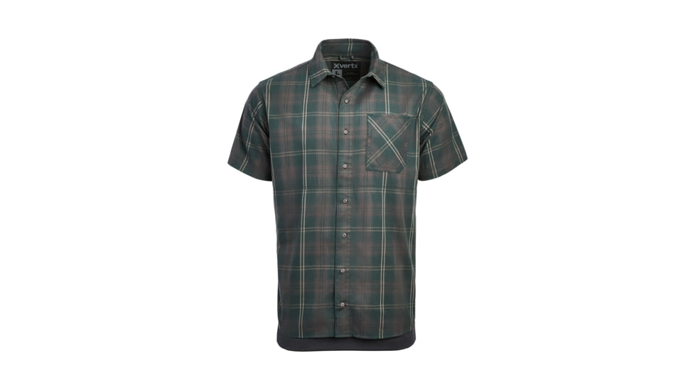 Vertx Guardian Stretch Short Sleeve Shirt - Mens, Pine Plaid, Medium/Regular, 1432 PNP Medium