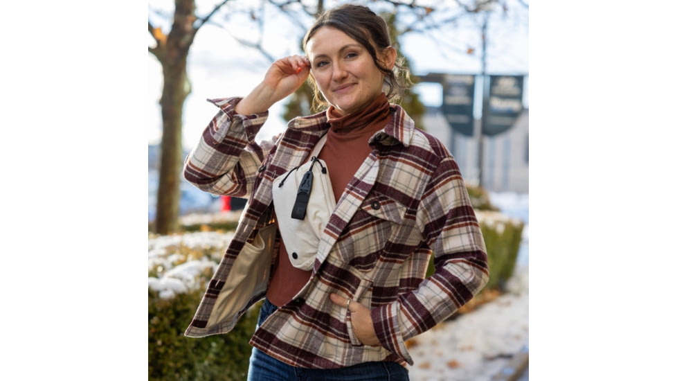 Vertx Lena Long Sleeve Shirt Jacket - Womens, Burnt Cherry Plaid, Extra Small, F1 VTX7039 BRCP XSMALL N/A