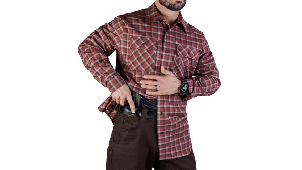 Vertx Men's  Weapon Guard Long Sleeve Guardian Shirt, Brick Plaid, Small Regular F1 VTX1440 BRP SMALL REG