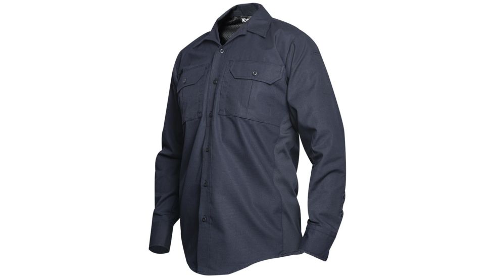 Vertx Mens Phantom Light Long Sleeve Mini Rip-Stop Poly/Cotton Shirt, Navy Blue, 2XSMALL Long F1 VTX8120 NV 2XSMALL Long