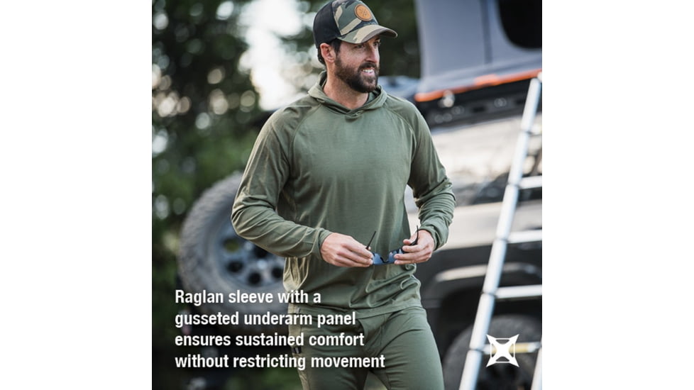 Vertx Merino Base Layer Hoody - Mens, Ranger Green, Small, VTX1529RGNSMALLNA