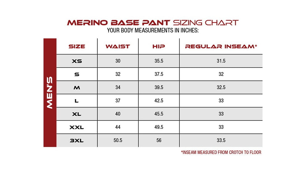 Vertx Merino Base Layer Pant - Mens, Small, VTX1705RGNSMALLNA