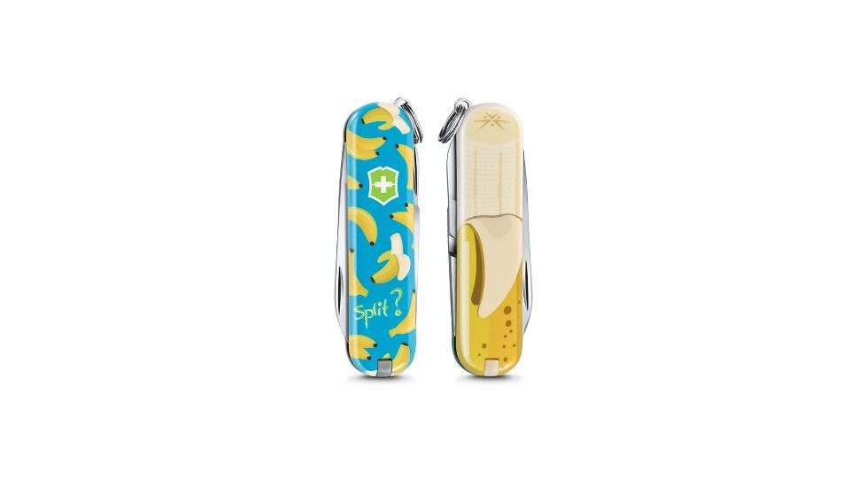 Victorinox Classic SD Small Pocket Knife with Scissors and Screwdriver, Banana Split, 58mm 0.6223.L1908US2
