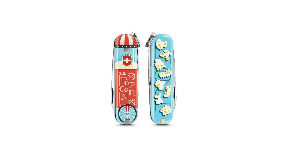 Victorinox Classic SD Small Pocket Knife with Scissors and Screwdriver, Let It Pop, 58mm 0.6223.L1910US2
